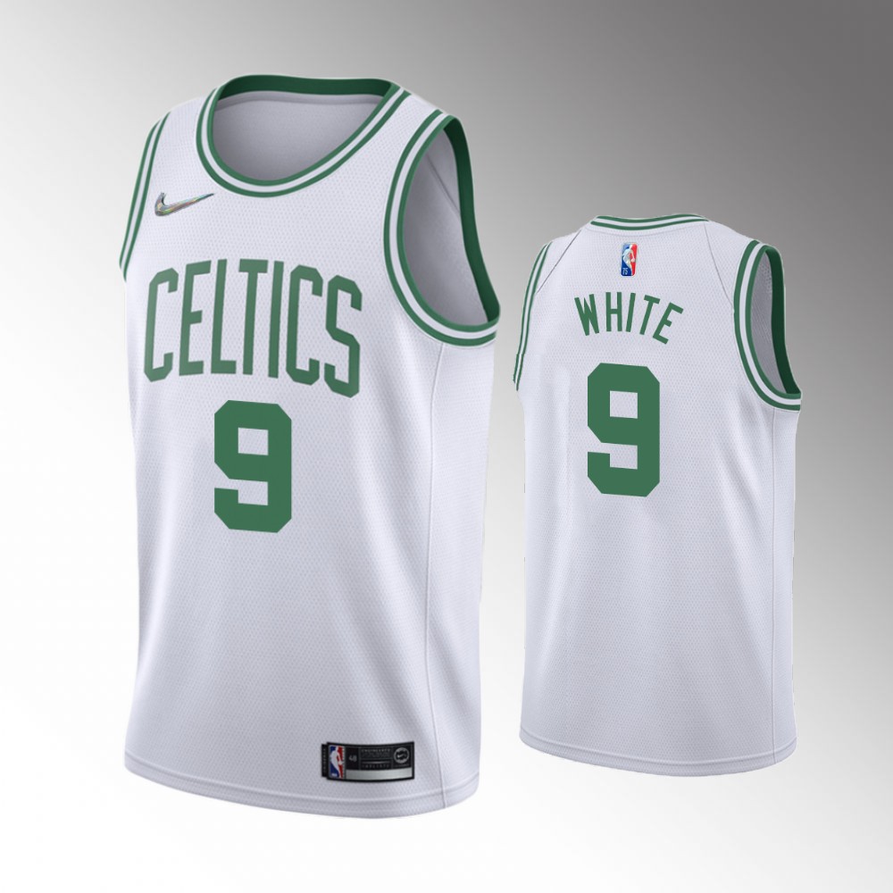 Men's Boston Celtics Derrick White #9 Association Edition Diamond Badge White Jersey 2401QJLK